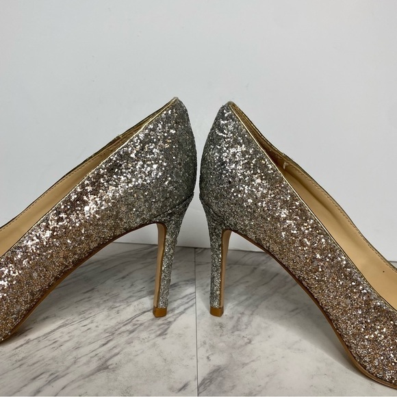 Marc Fisher Darreny Pointy Toe Gold Silver Glitter Pump 9 1/2 - Picture 8 of 13